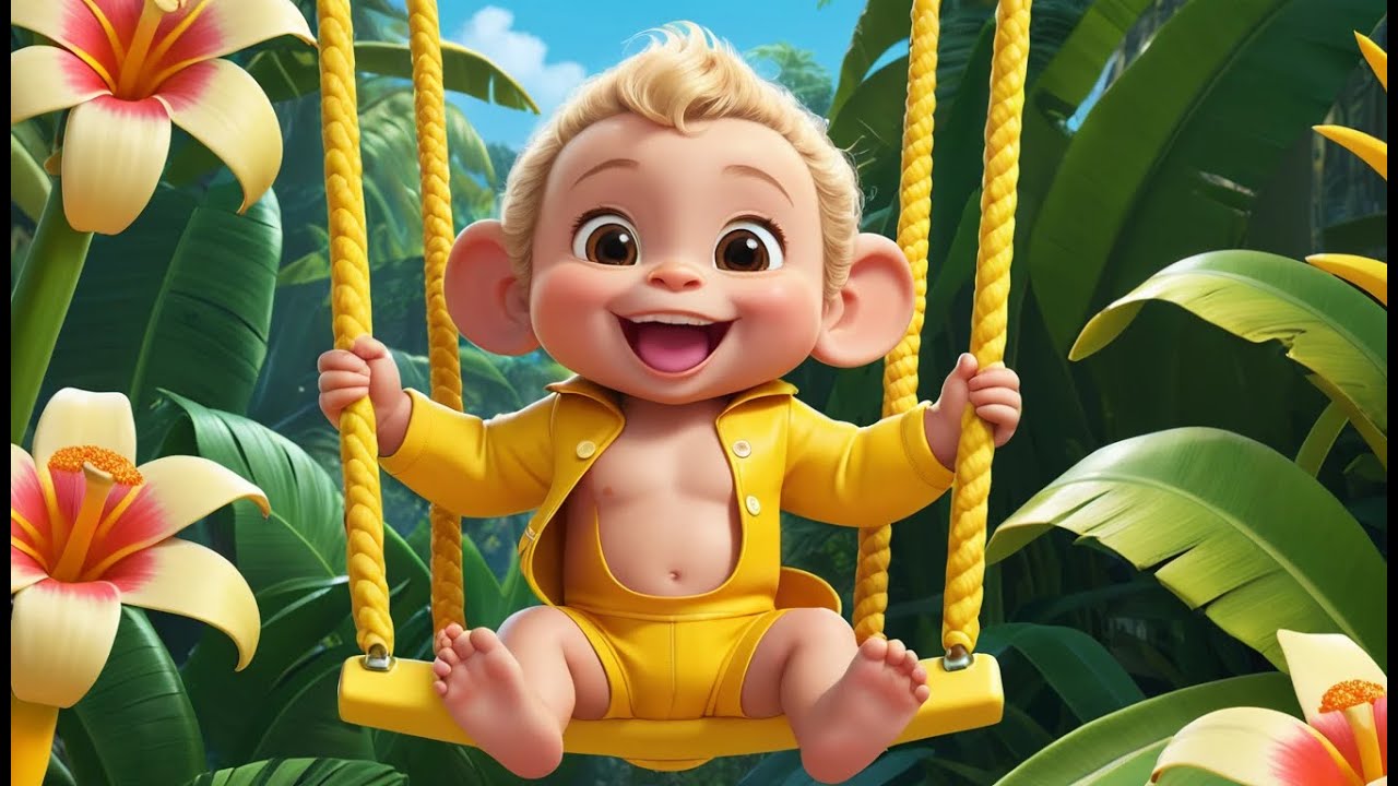 🐒 Five Cheerful Monkeys Swinging from Trees 🌴🎶 | Fun Counting & Action Song for Toddlers