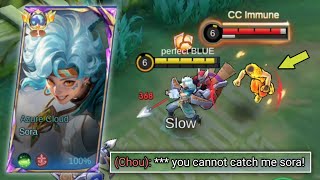 REASON WHY SORA IS THE CROWD CONTROL KING! | SORA VS. CHOU -MLBB