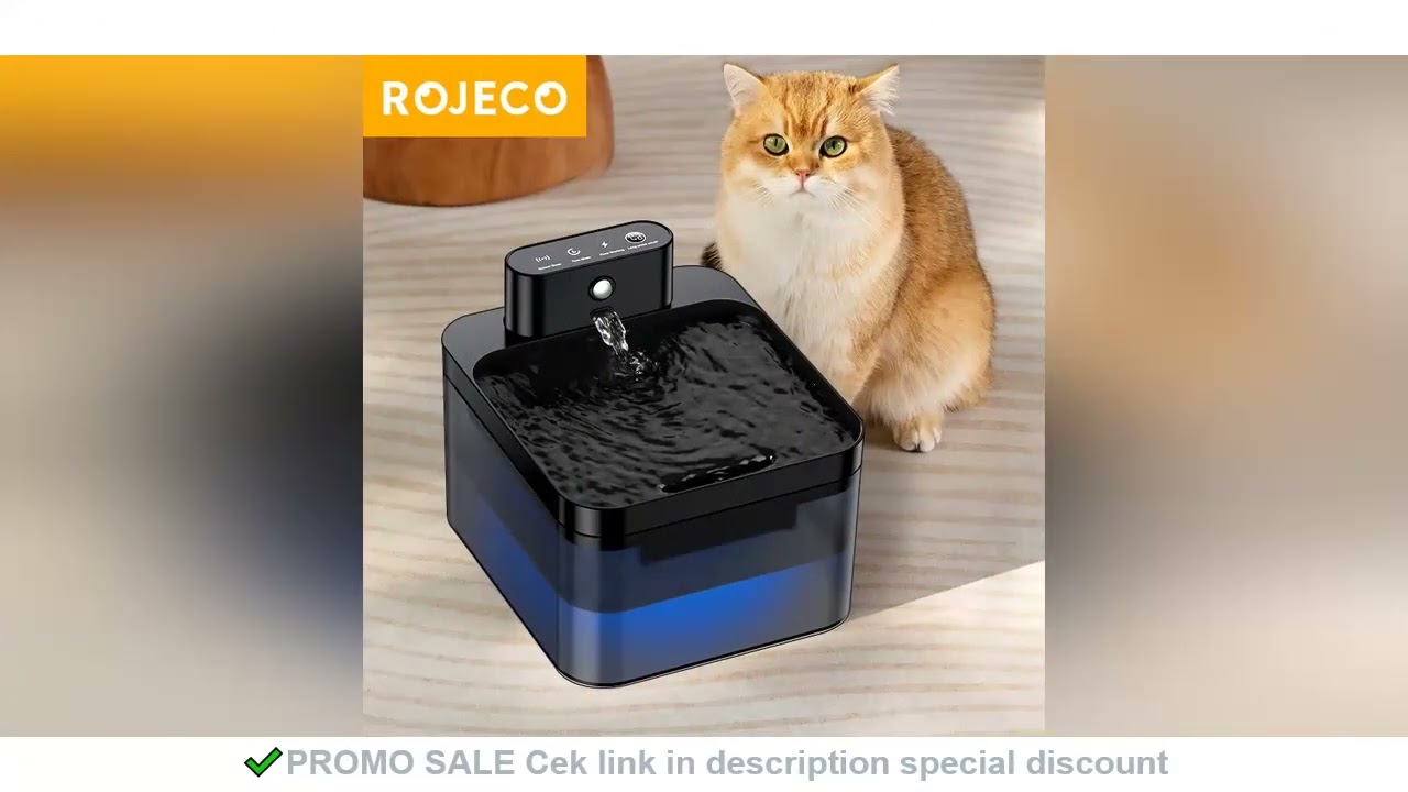 ROJECO Wireless Automatic Cat Water Fountain 2600mAh Pet Water Dispenser For Dog Cat Infrared Sensor