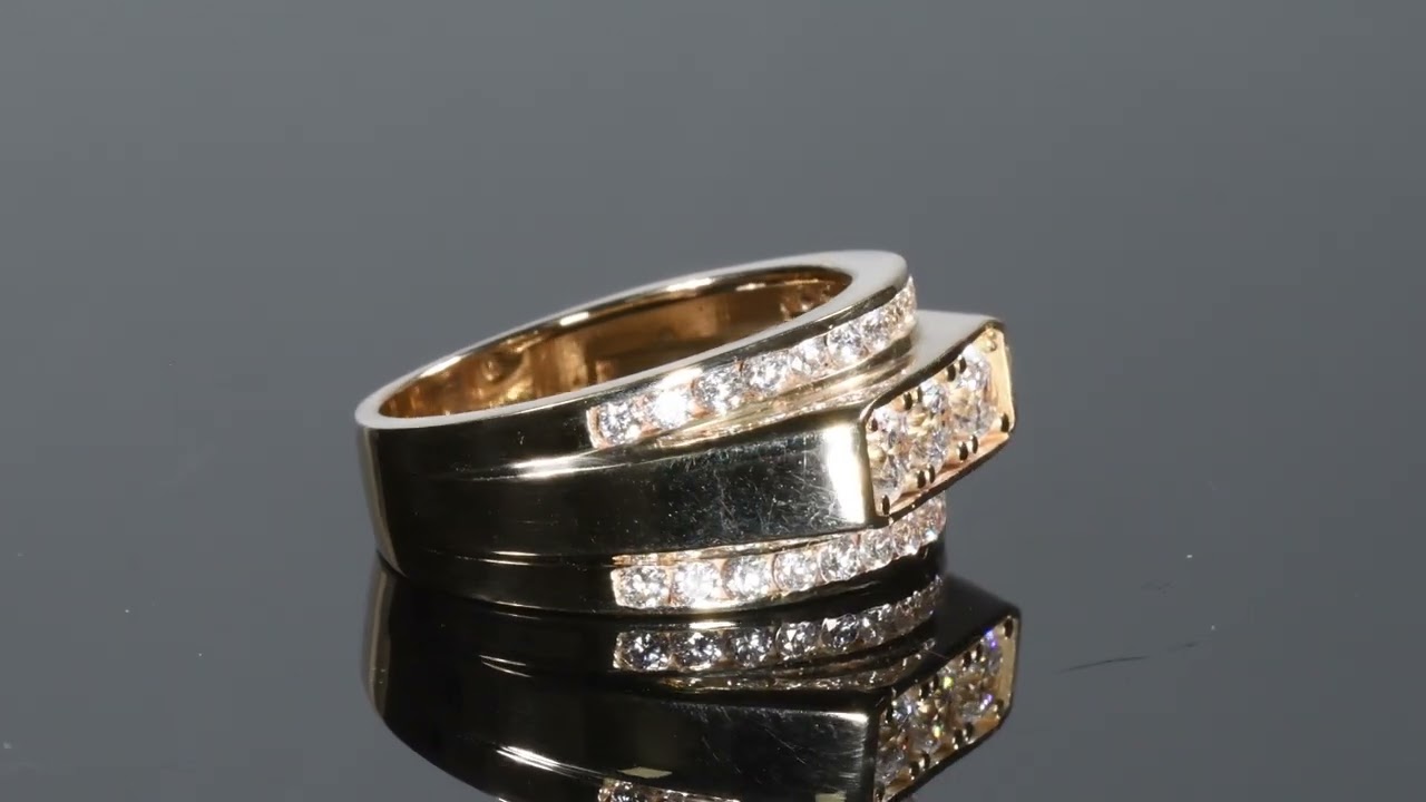 Men's 2 CT. T.W. Lab Grown Diamond Border Three Stone Ring in 14K