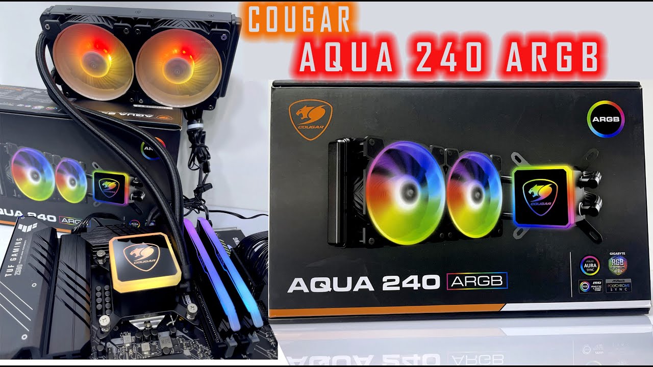 COUGAR AQUA 240 ARGB UNBOX INSTALL & TEST