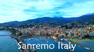 Flying Over Sanremo Musical Capital of Italy 4K - Fly Nature Relaxing Music Beautiful Mediterranean