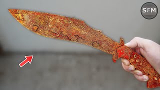 Restoration Old Very Rusted Warrior KUKRI Knife