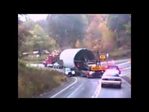 pilotcar.tv™ - Jeep Nearly Crushed Passing Oversize Load in a Curve Ringtown PA