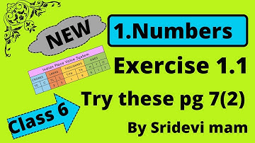 6th maths Term 1 Chapter 1(Numbers) try these pg 7(2) TN class 6 by sridevi mam explained in Tamil