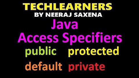 Access Specifiers in java | public protected private and default