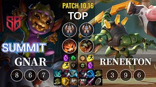 SB Summit Gnar vs Renekton Top - KR Patch 10.16