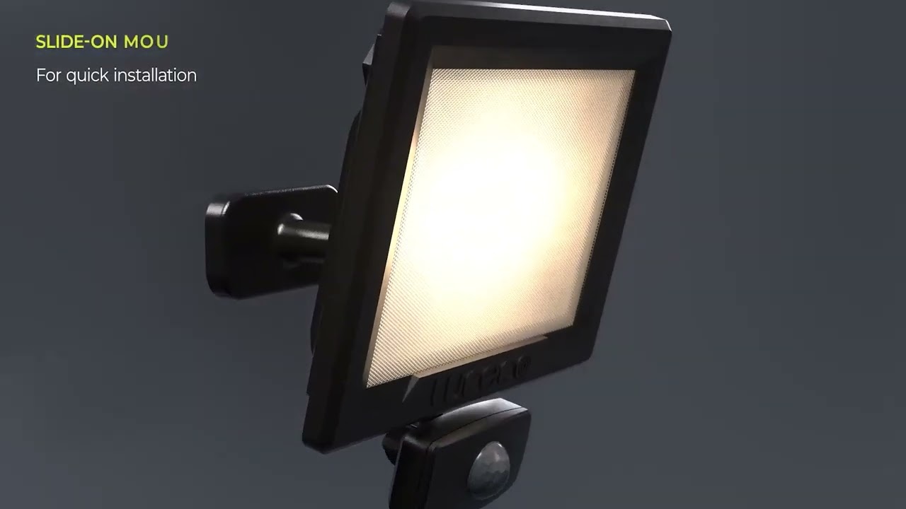 🌟 Luceco Essence Outdoor LED Floodlight with Ball Joint & PIR Sensor   Black 50W   6000lm 🌟