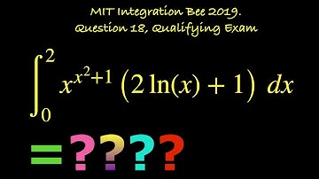 ∫xˣ²⁺¹(2ln(x) + 1) dx [0, 2]. MIT Integration Bee 2019, Question 18, Qualifying Exam.
