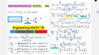 Engineering Mathematics 1B  Calculus Exam Solved | Question 5| Partial Differentiation | SETMind