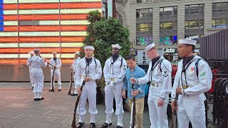 Fleet Week New York 2024 US Navy Ceremonial Guard performs in Times Square