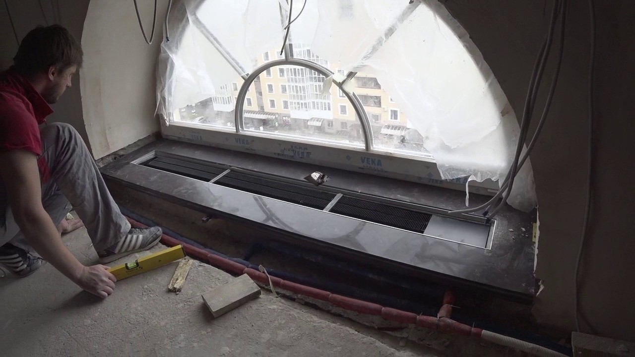 Как встроить конвектор в подоконник