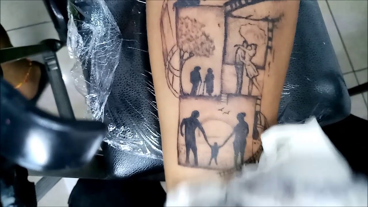 COMO TATUAR TATUAJE DEDICADO A LA FAMILIA PARTE 10 EN EL BRAZO - YouTube