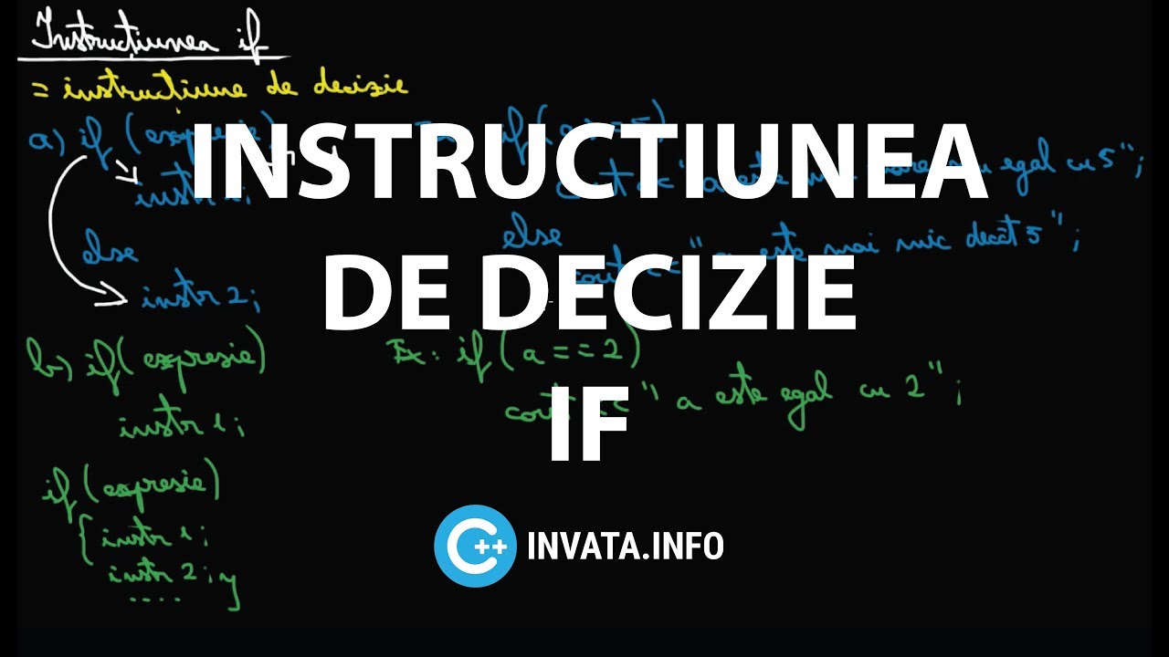 Instructiunea de decizie if - C++ - YouTube