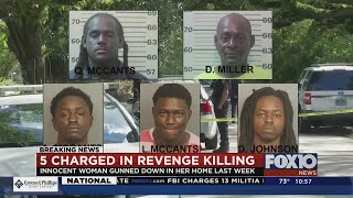 Five men charged in revenge killing of 62-year-old Mobile woman