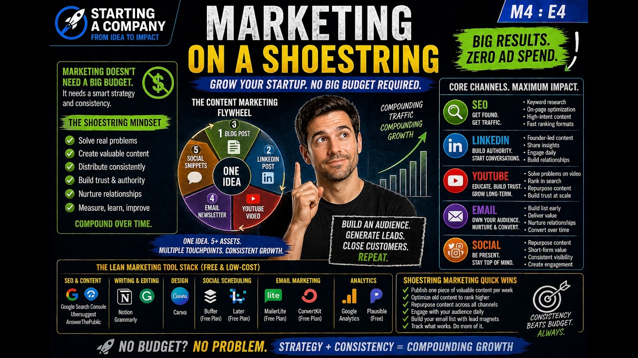 Marketing on a Shoestring: SEO, Content & Social Strategies for Founders (No Budget Required), EP 4