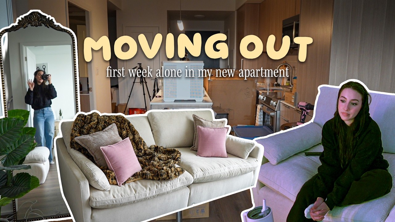 First week alone in my new apartment 🏢📦🥺 doubts, decorating & getting comfortable