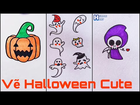 Video Vẽ Halloween cute | Vẽ tranh Halloween dễ thương - youtube