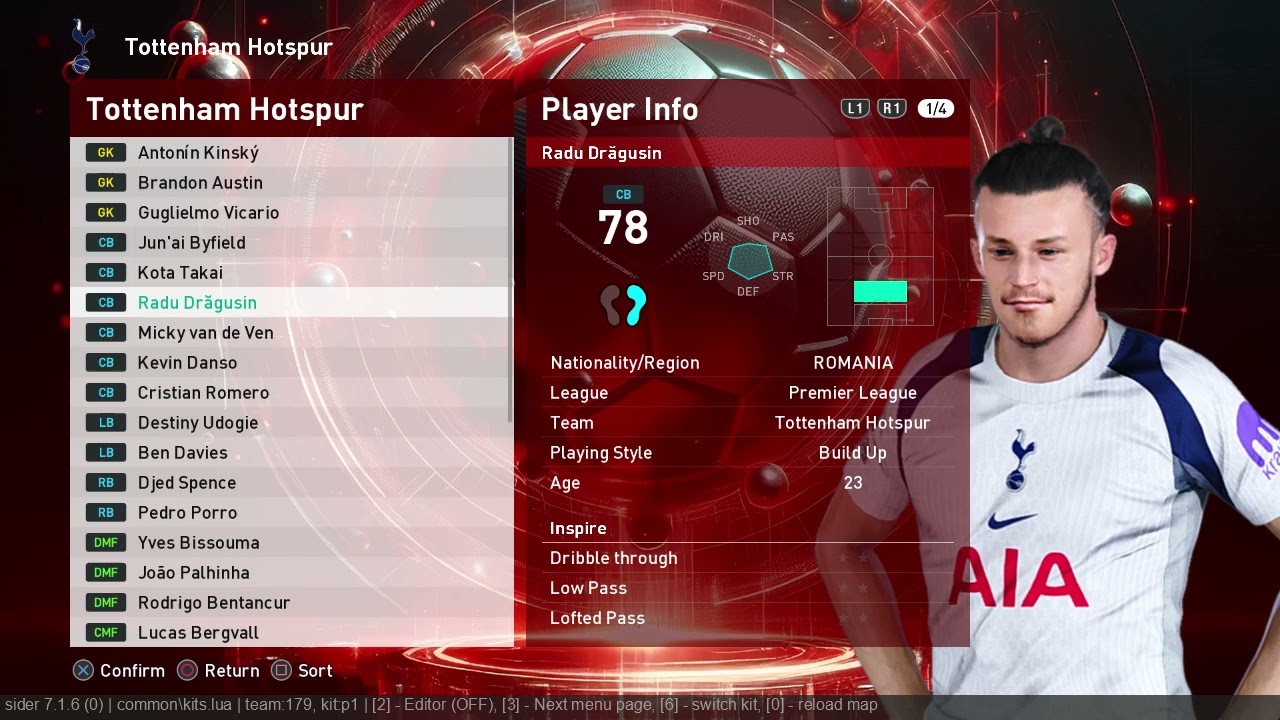 Футбольный клуб «Тоттенхэм Хотспур» 2025/2026 Facepack PES 2021-SPFL2026