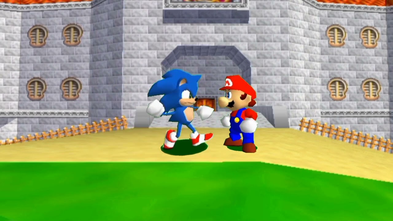 green screen test - Mario and Sonic fight scene