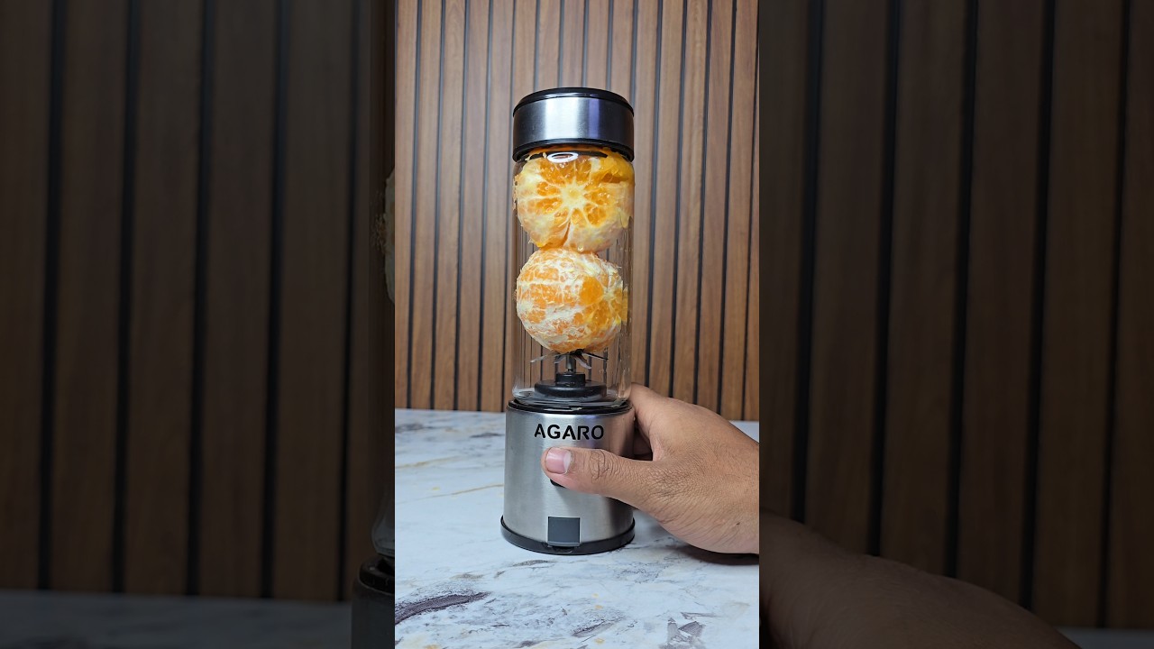 Pure Orange 🍊🍹 Sips in Portable Blender 
