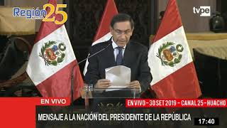 Mensaje a la Nación del Pdte. Martín Vizcarra anunció la disolución del Congreso