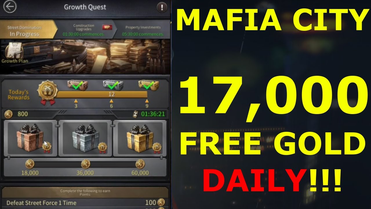 Upto 17,000 FREE GOLD DAILY!! - Growth Quest Event - Mafia City
