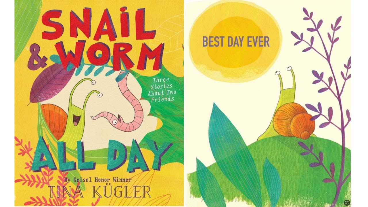 Улитка и червяк. Чтение вслух весь день 🐌🐛 Лучший день в жизни. История 1/3 | Забавная книга для ...