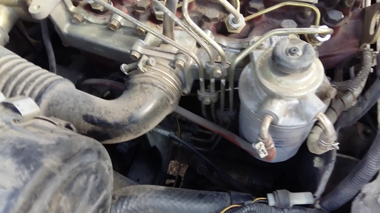 погрузчик Mitsubishi Grandia (S4Q2) тяжело крутит стартер - YouTube