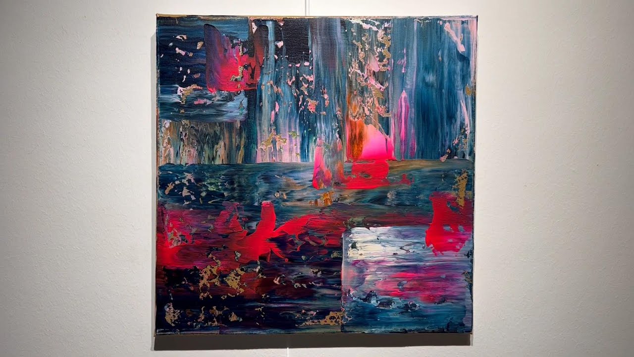 Rakeltechnik | Abstrakte Acrylmalerei mit kontrastreichen Farben, Schichten und kreativen Werkzeugen