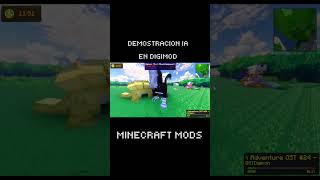 Probando un poco la IA de Agumon en Digimod-Minecraft #aiminecraft  #minecraftmods #digimon