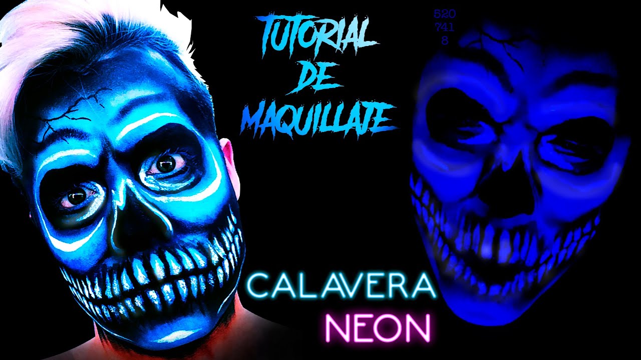 NEON SKULL Halloween Makeup Tutorial | Neon Series CC - YouTube