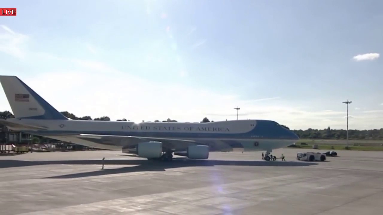 Air Force One take off from Hamburg (G20) with Donald Trump on board
