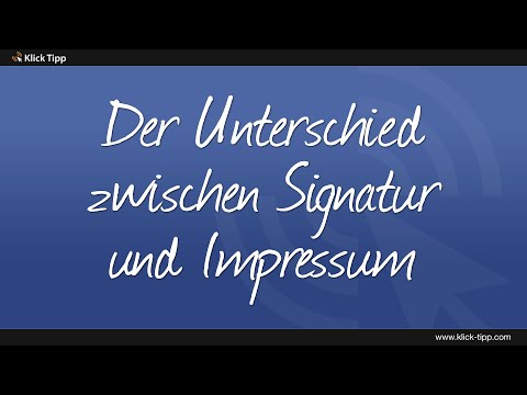 Video: Unterschied Zwischen Verlag Und Impressum