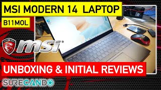MSI MODERN 14 B11MOL Unboxing and initial reviews