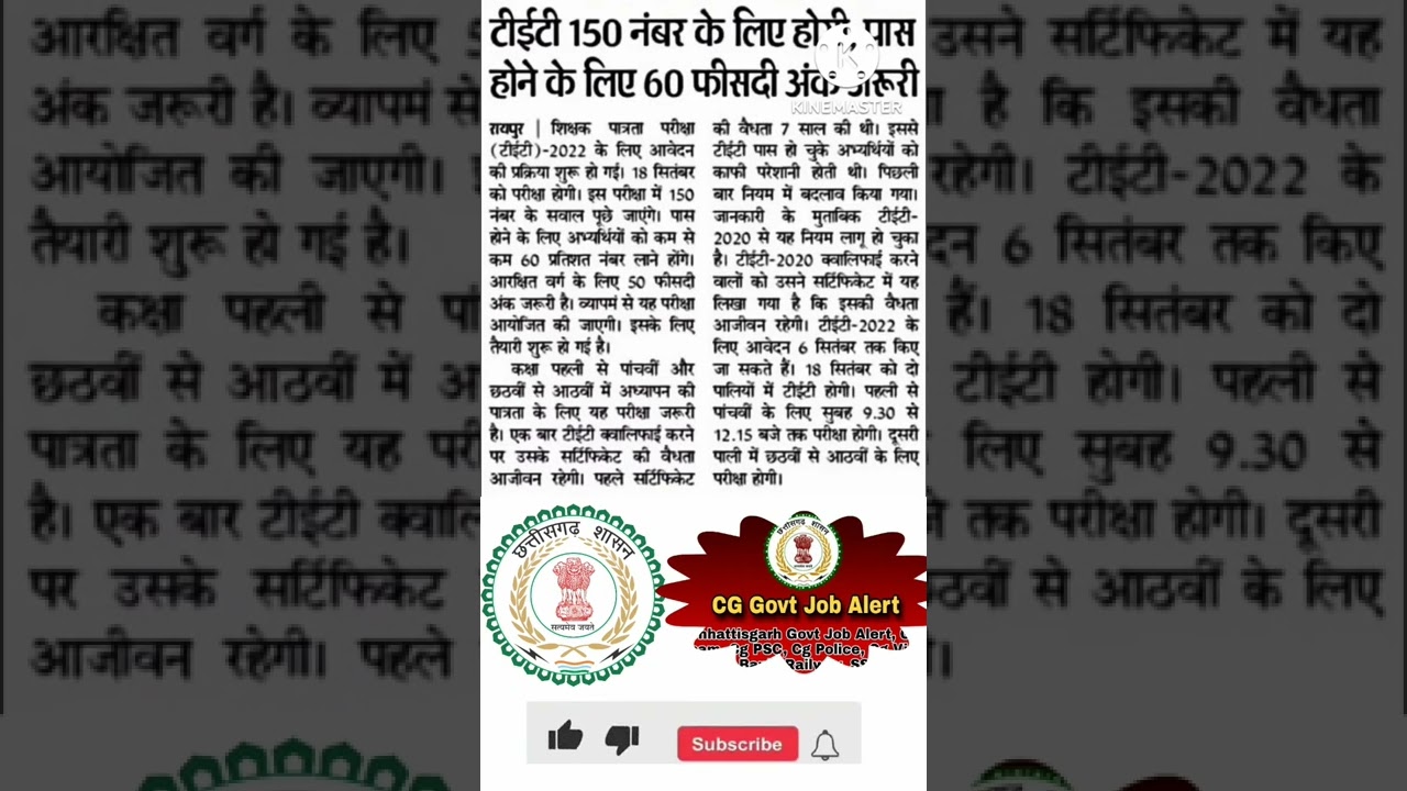 CGTET मे पात्र होने के लिए अंक निर्धारित.....CGTET eligible passing marks 