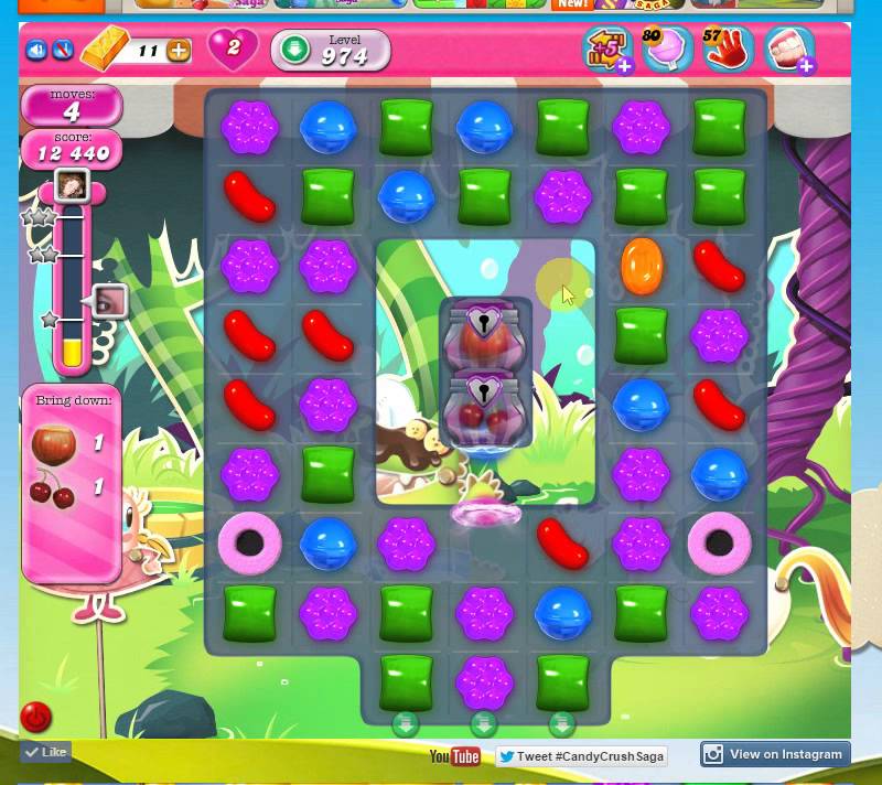 Candy Crush Saga Level 974 - YouTube