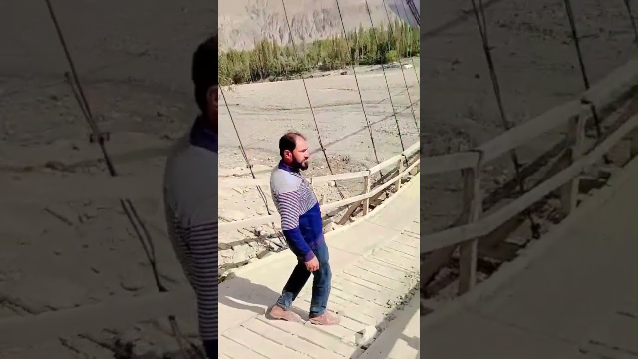 hight flood demage suspension bridge dain pakistan