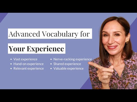 Advanced English Vocabulary | Adjectives To Describe Experience