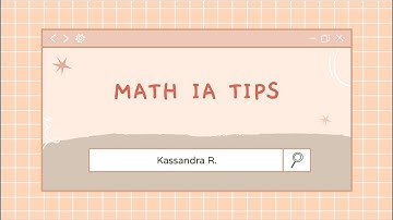 IB MATH IA TIPS