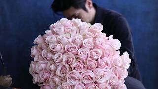 【結婚記念日に】100本のバラの花束制作風景　2月29日撮影
