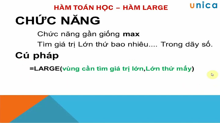 Hướng dẫn công thức excel hàm large