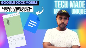 How to change numbering to bullet points in google docs mobile