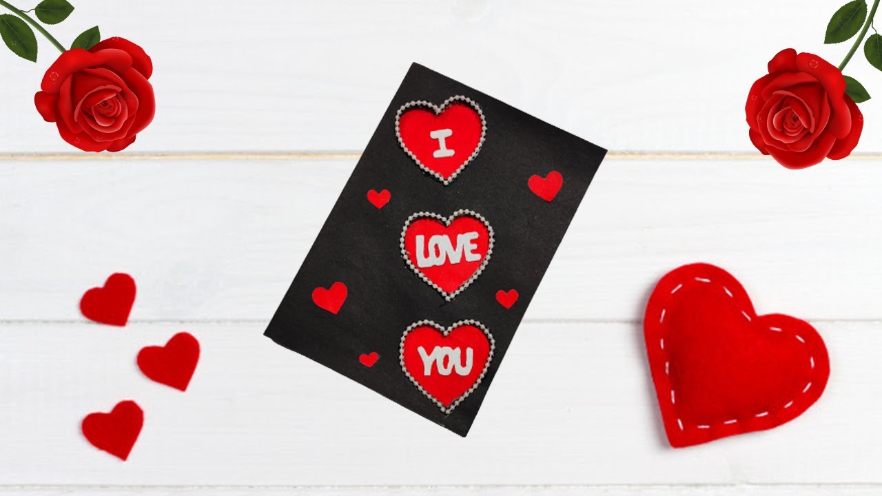 Beautiful Handmade Valentines Day Card _ Valentine Day Card _ Girlfriend Proposal Card