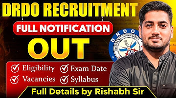 DRDO CEPTAM 11 Full Notification | DRDO CEPTAM 11 Exam Pattern and Syllabus #rishabhsir