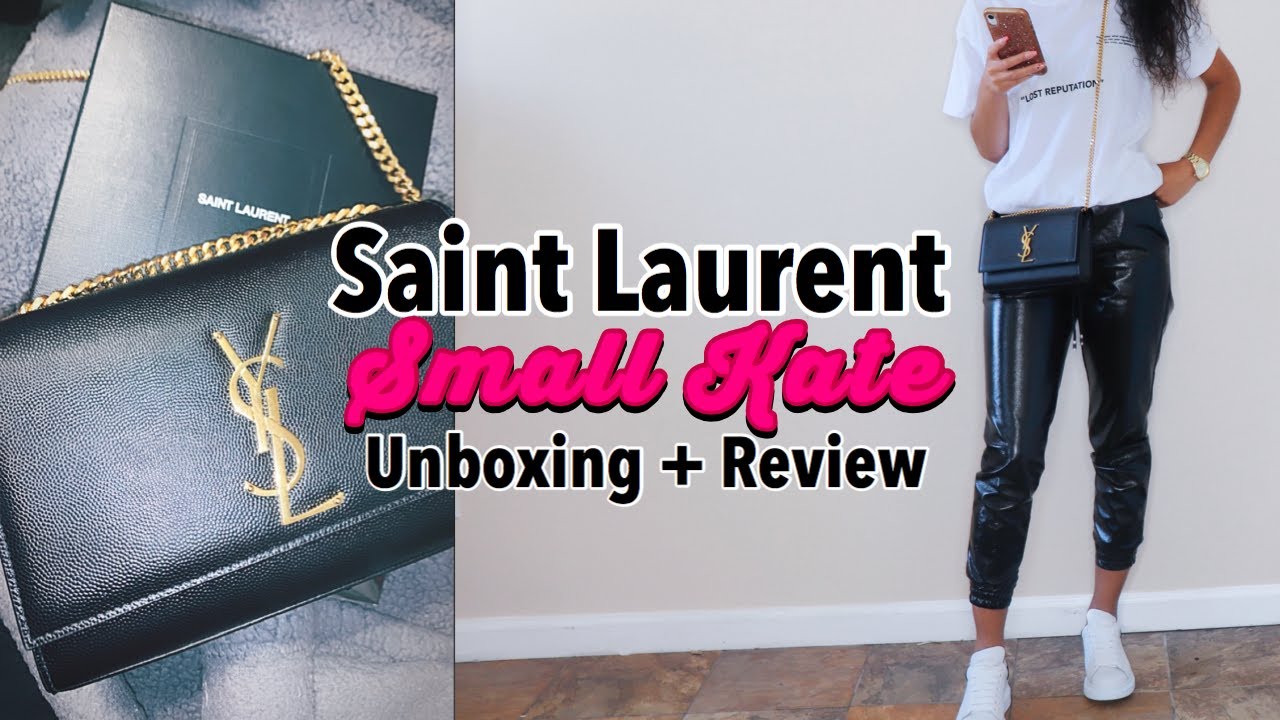 Unboxing YSL Kate Grain De Poudre Embossed Leather Small Crossbody
