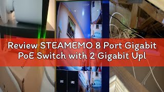 Review STEAMEMO 8 Port Gigabit PoE Switch with 2 Gigabit Uplink,802.3af/at Compliant,120W Built-in P