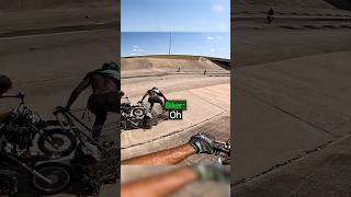 Biker Rides On Cart !😱
