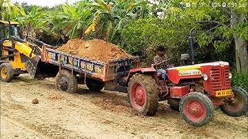 New Jcb 3dx Backhoe Machine Loading Mud In Old Mahindra 475 Di Tractor | Jcb Video | Jcp Video | Jcb