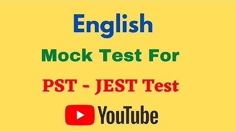 English Mock Test for PST JEST Test || with key ||